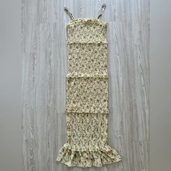 Pinkblush floral smocked bodycon midi dress nwot - Picture 14 of 14